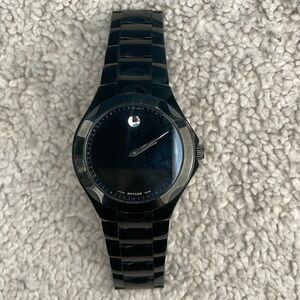 Movado Glossy Black Ceramic Timepiece